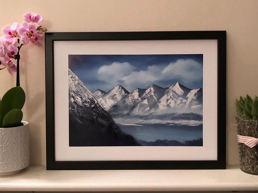 Valley Lake Fine Art Print – Mountain Landscape Giclée Wall Art