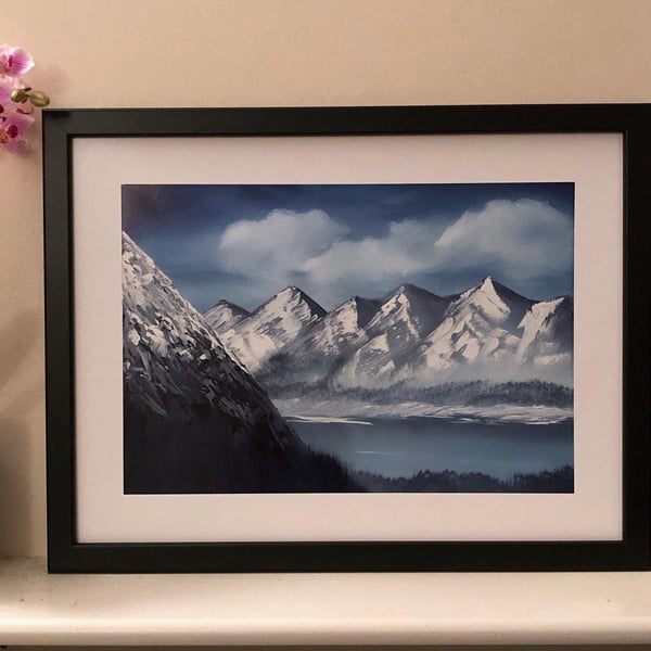 Valley Lake Fine Art Print – Mountain Landscape Giclée Wall Art