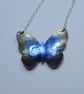 Coloured Titanium Blue Rainbow Butterfly Necklace - UK Free Post - Image 5