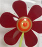 Fused Glass Retro Burgundy Flower Hanging - Handmade Glass Suncatcher - Image 4