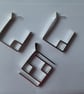 Handmade eco Silver Square abstract Earrings - Image 3