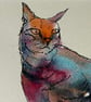 Kingly - original watercolour based on the game 'The Minister's Cat'