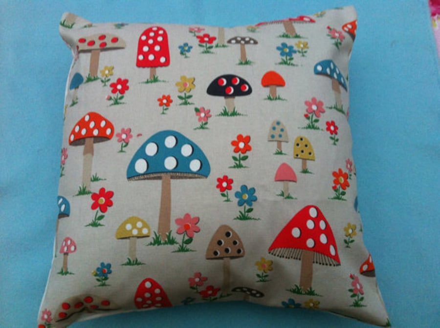 Cushion,pillow cover,decorative cover,quilt in cath kidston mushroom   fabric