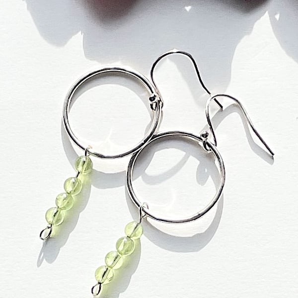 Peridot and sterling silver drop earrings 
