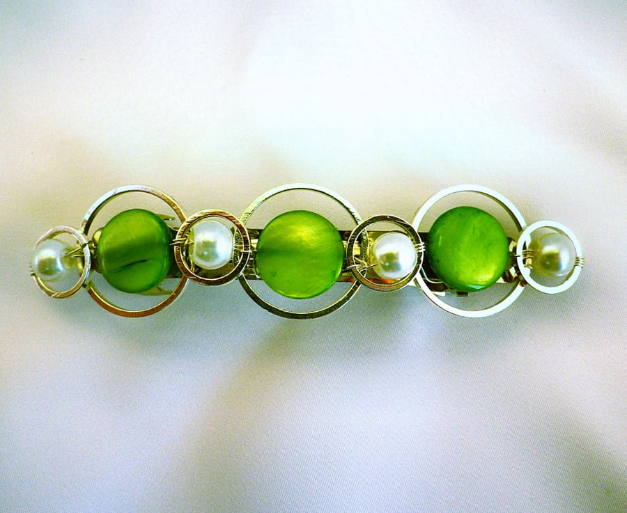 Green Hair Clip Hair Barrette bridal hair clip wedding hair piece bridesmaid