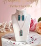 Handmade Teal Blue Galaxy Resin Jewellery Set