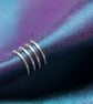 Four hooped ear cuff in Sterling Silver. Brush matt texture or mirror finished - Image 1