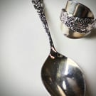 Beautiful ring hand crafted from a fully wrapped vintage demitasse spoon