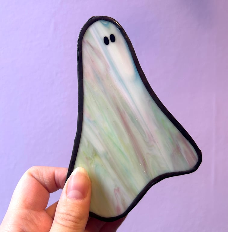 Adopt a Stained Glass Ghost - Pastel White 