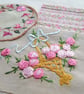 Rose Garden Large Slow Stitching kit - Embroidered Basket with vintage textiles - Image 2