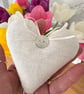 WHITE LINEN HEART DECORATION - lavender or wool filled - Image 3