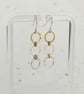 Recycled Sterling Silver and Filled Gold Triple Circle Drop Earrings - Image 5