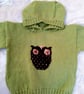 Child's Hooded Jumper with Owl Motif, Child's Jumper, Owl Jumper, Baby Gift - Image 4