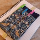 William Morris fabric pen holder bookmark elasticated A5 notebook size