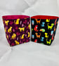 Cats fabric basket, Leopard storage bin, 2 options, Handmade - Image 1