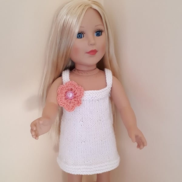 KNITTING PATTERN PDF White Sundress for Doll