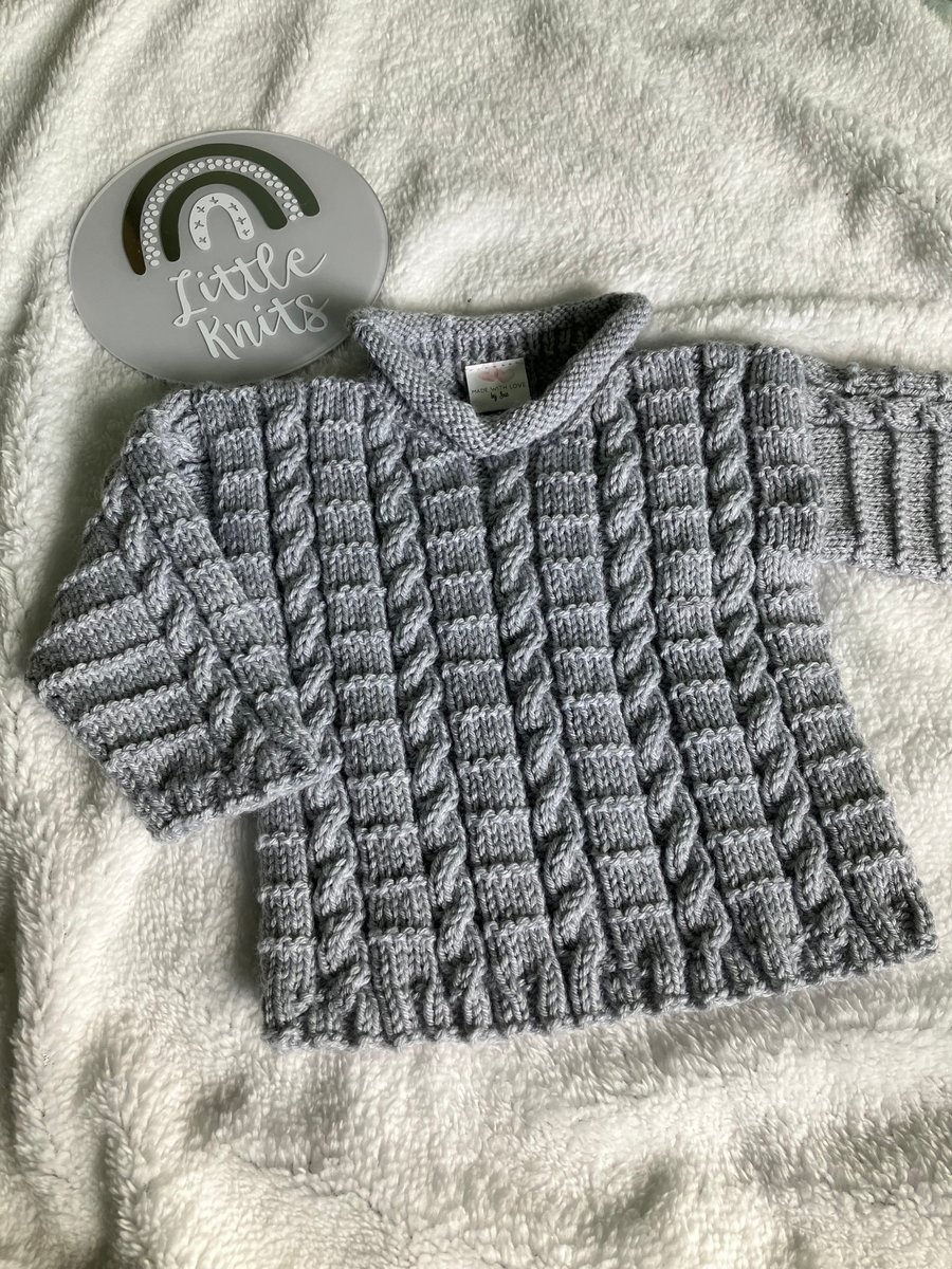 Hand Knitted ‘Henry’ Baby Boy’s Jumper (3-6 months)