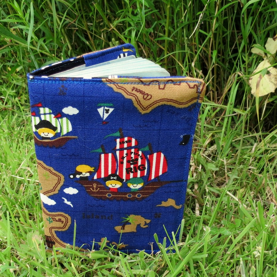Pirates.  A nautical passport sleeve.  Passport cover.