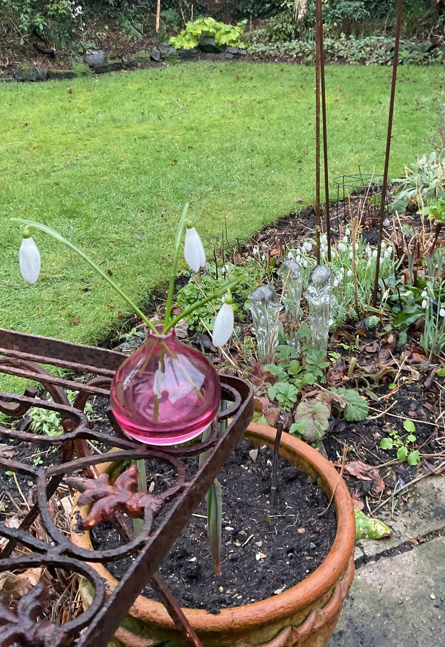 Ruby Victorian Snowdrop Vase
