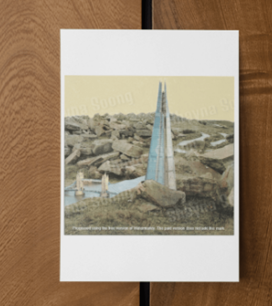 'Remnants' card printed from handmade collage 