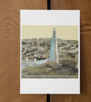 'Remnants' card printed from handmade collage 