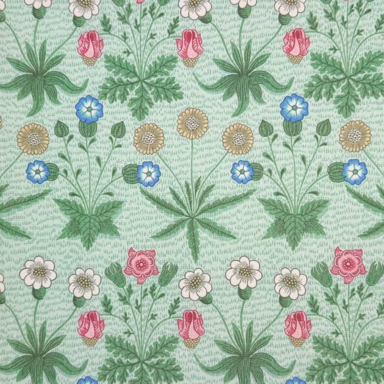  William Morris Water Resistant Coated Tablecloth. ROUND 145cm Daisy Duckegg