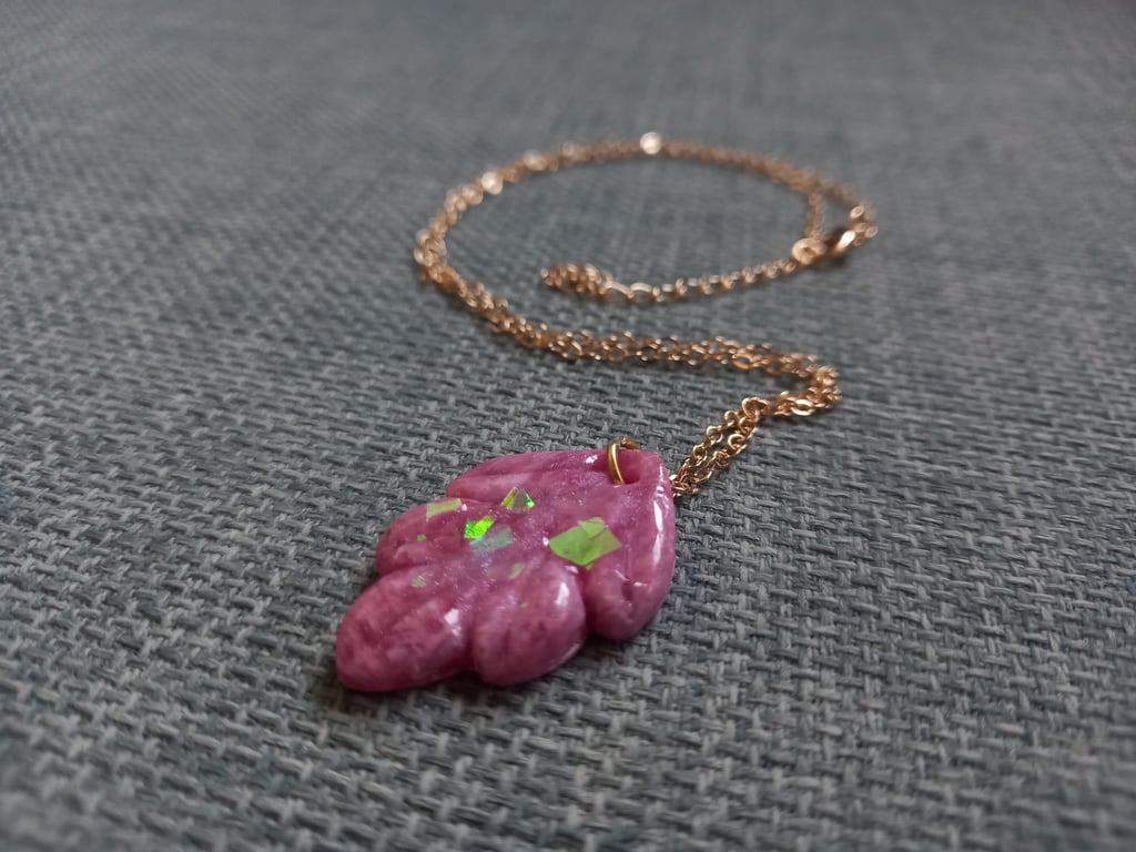 Handmade Shiny Pink Feather Earrings