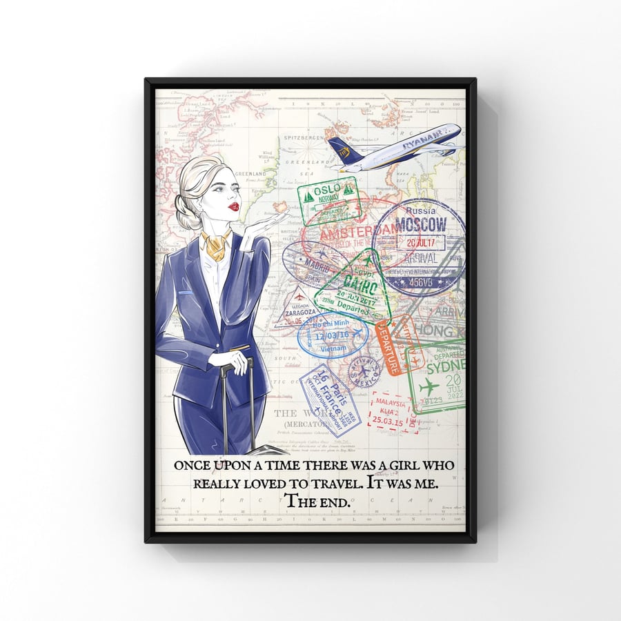 Ryanair Cabin Crew Passport Stamp Print