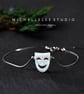 Opal Theatre Masks Fire Opal Necklace with 925 Sterling Silver Chain