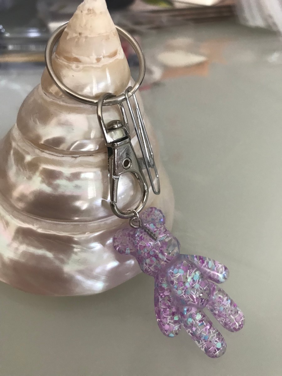 BEAR Sparkle card and Key Ring Folksy