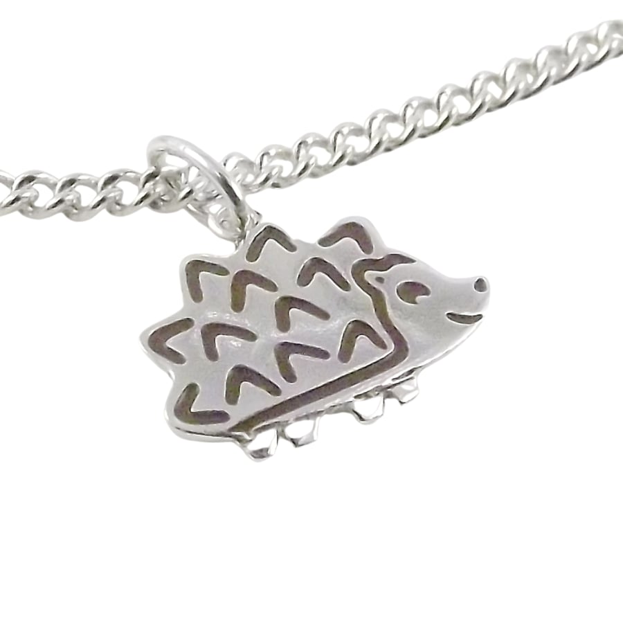 Hedgehog Anklet, Silver Wildlife Jewellery, Handmade Nature Gift