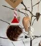  Fused glass Christmas hedgehog Santa hat gift