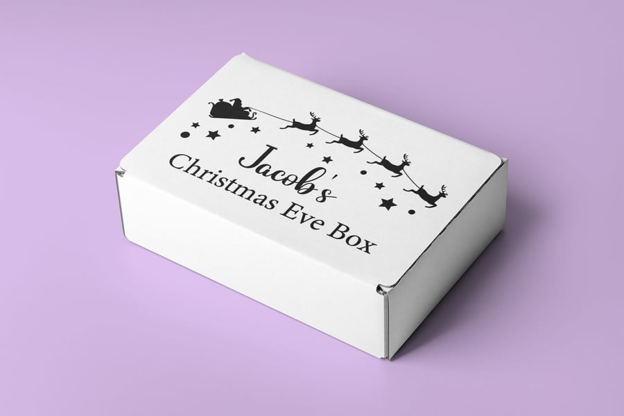 personalised Christmas Eve Box Sticker - 3 Designs to Choose From 