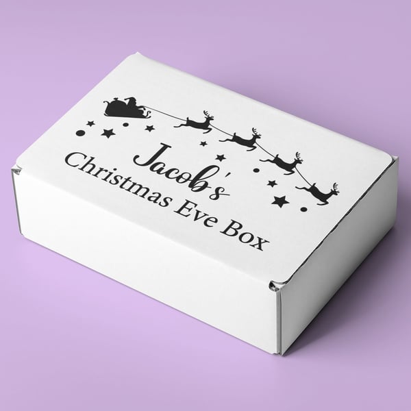 personalised Christmas Eve Box Sticker - 3 Designs to Choose From 
