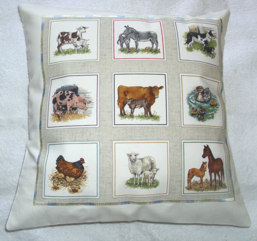 On the farm animals cushion