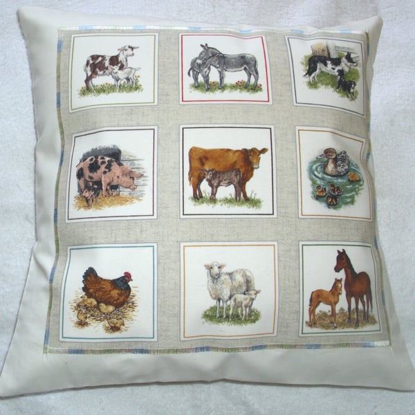 On the farm animals cushion