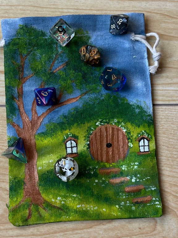Dice and trinkets bag: Hobbiton