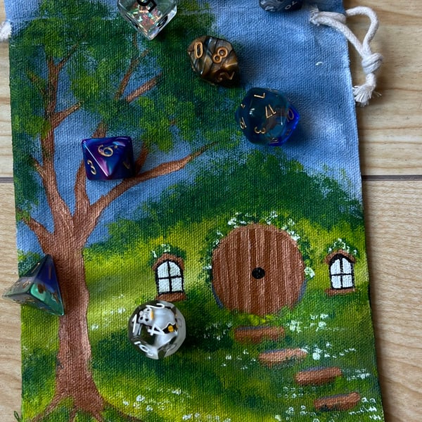 Dice and trinkets bag: Hobbiton