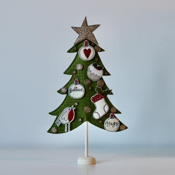 'Christmas Tree on a Wooden Stand Three'
