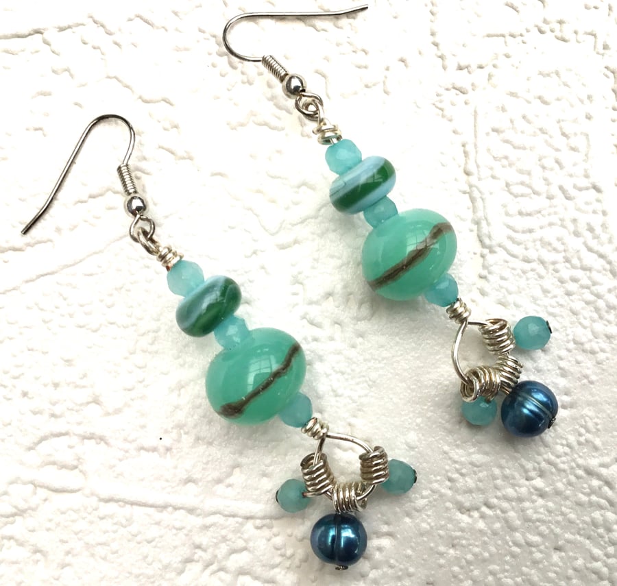 Turquoise dangling earrings 