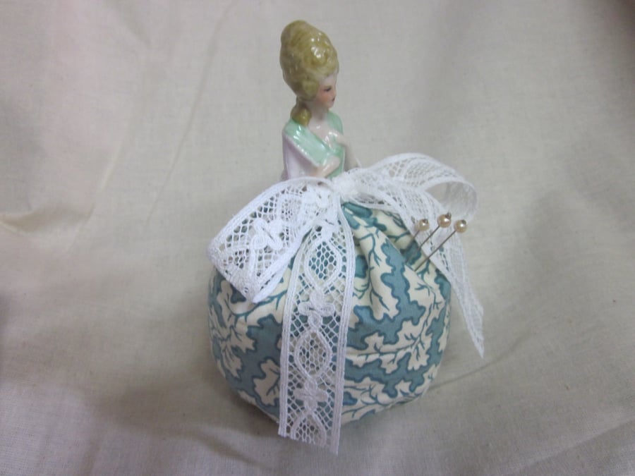 Antique half doll pincushion 1920s - Eleanor