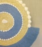 Blue, Off White & Shell Semi Circle Macrame Wall, Shelf & Console Table Decor - Image 3