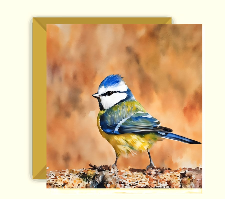 Bluetit Birthday, Greeting Card