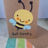 Handmade 'Bee Happy' Greeting Card, cute bumblebee, animal card