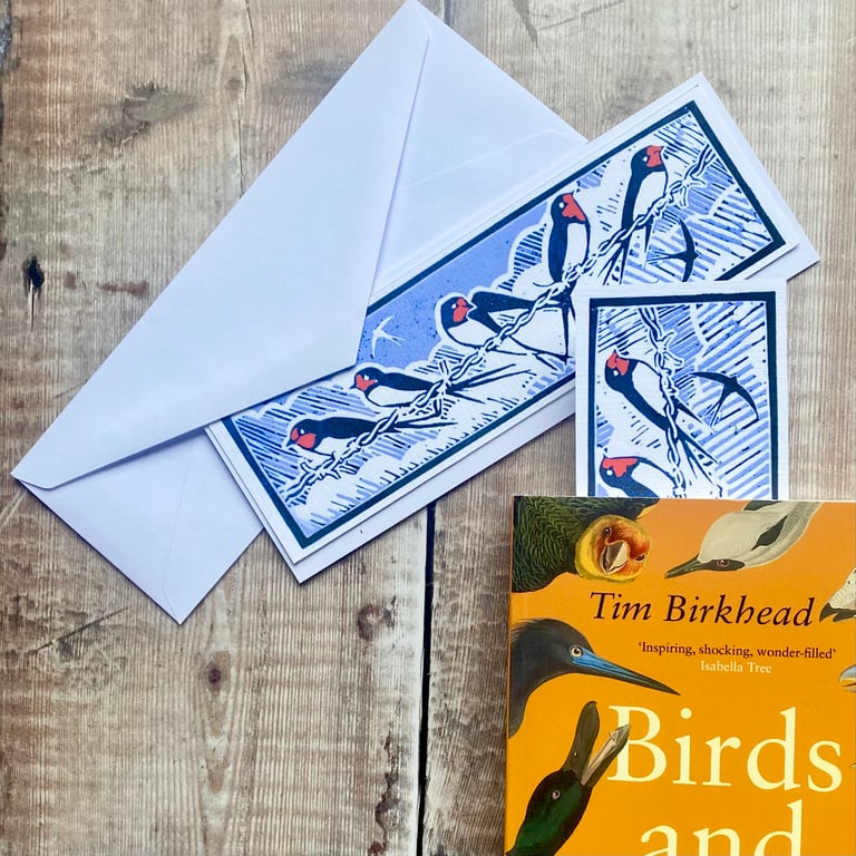 ‘Swallows on a wire’ Bookmark Card