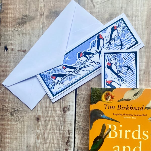 ‘Swallows on a wire’ Bookmark Card
