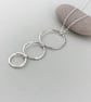Hammered Sterling Silver Triple Circle Necklace - Image 2