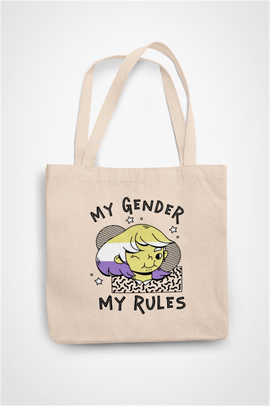 My Gender My Rules Tote Bag Non Binary Funny Novelty Gift For Family Friend 
