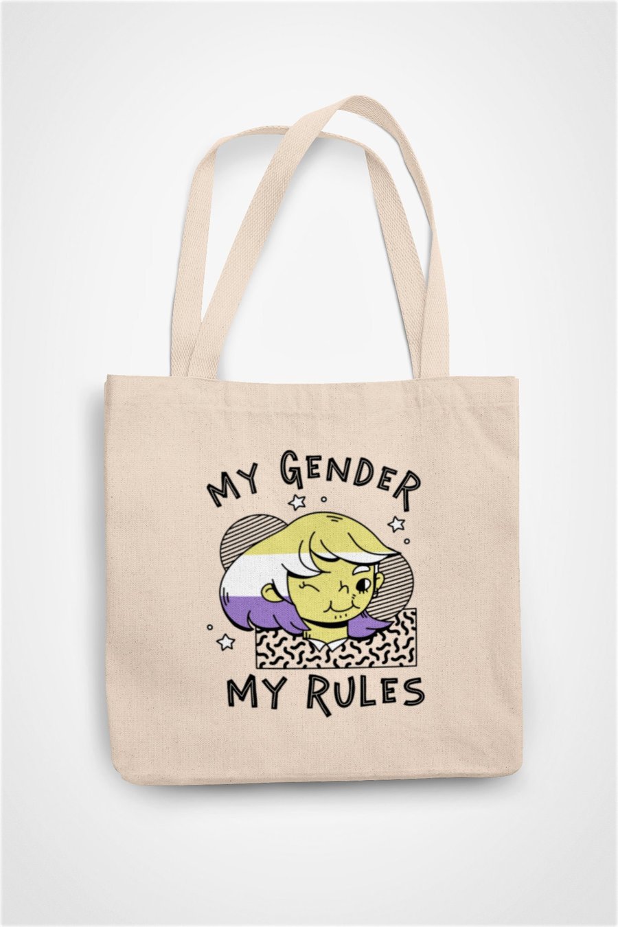 My Gender My Rules Tote Bag Non Binary Funny Novelty Gift For Family Friend 