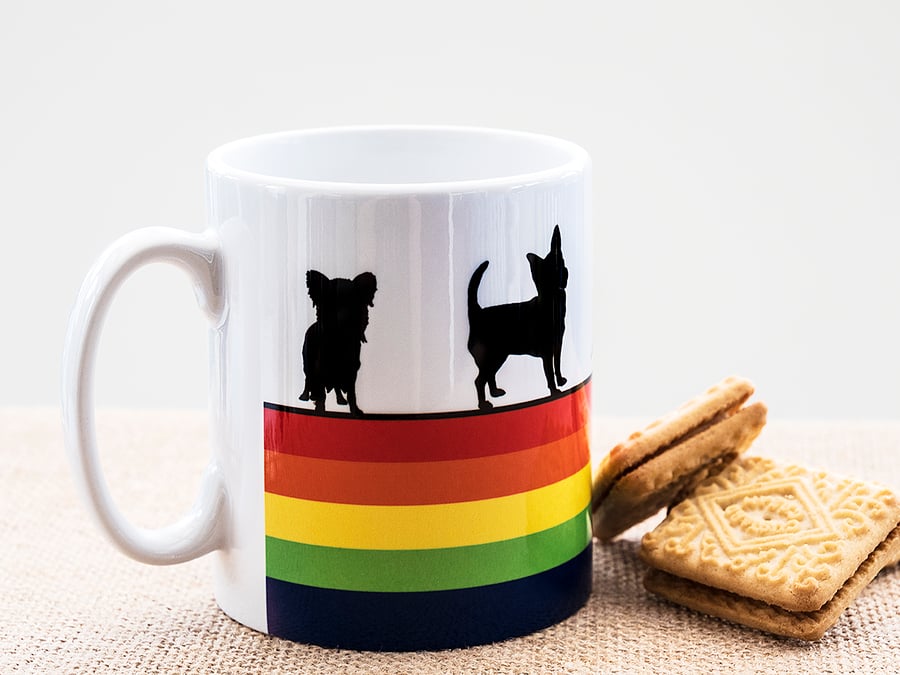 Rainbow Dog Breed Coffee Mug Lover Owner Dachshund Westie Terrier Poodle LGBT